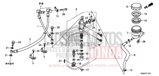 REAR BRAKE MASTER CYLINDER (CB600FA) CB600FAD de 2013